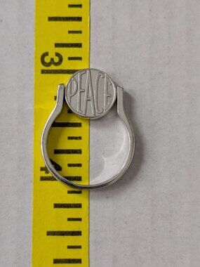 ROSS-SIMONS 925 Silver Reversible Revolving "Peace" Ring Size 9